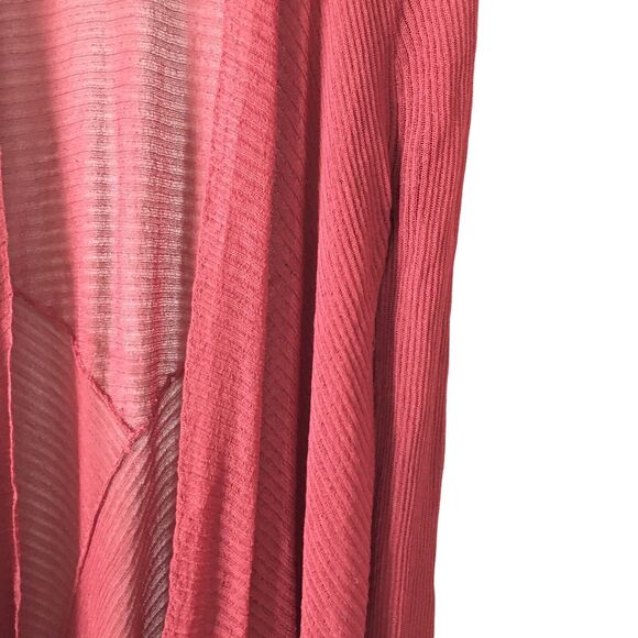 Eileen Fisher Women's Knit Top Cardigan Size M Red Sheer Long Sleeve Shawl - Picture 5 of 10